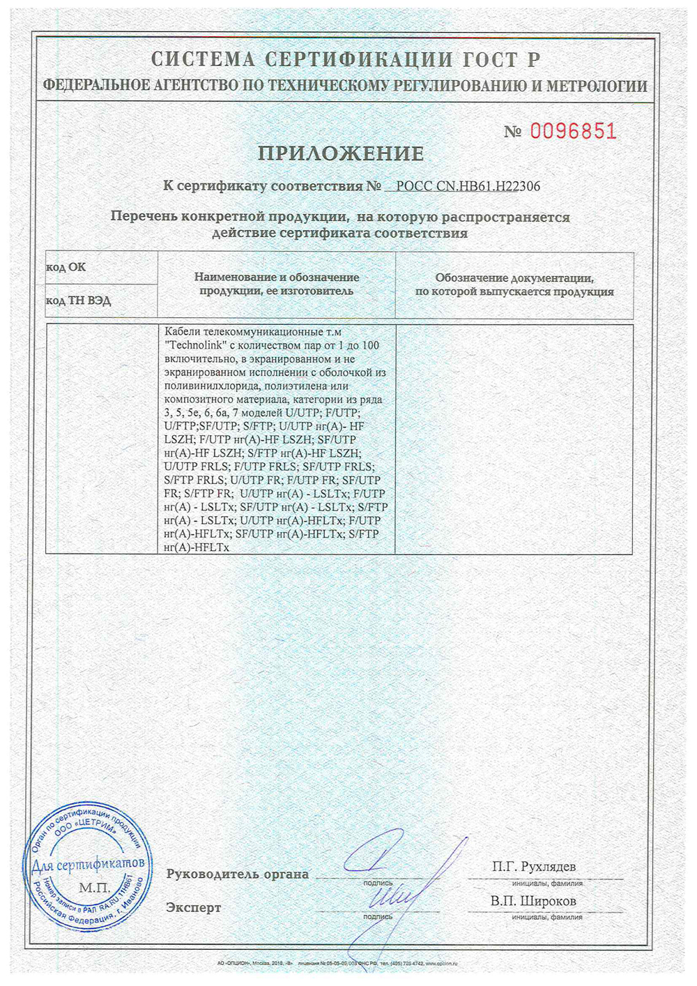 Скачать сертификат соответствия на кабель utp
