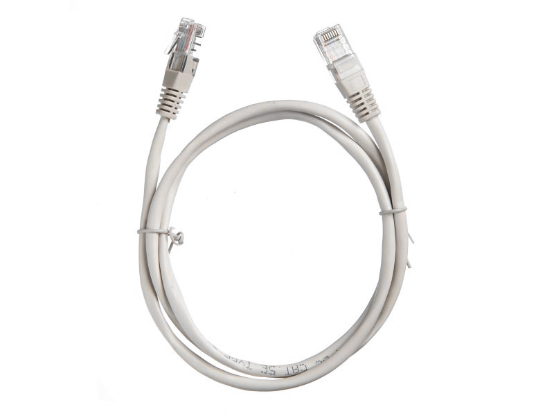 Патч-корд UTP4 cat 5e, 1,0м, ВС, LSZH, серый, литой коннектор NETKO ...